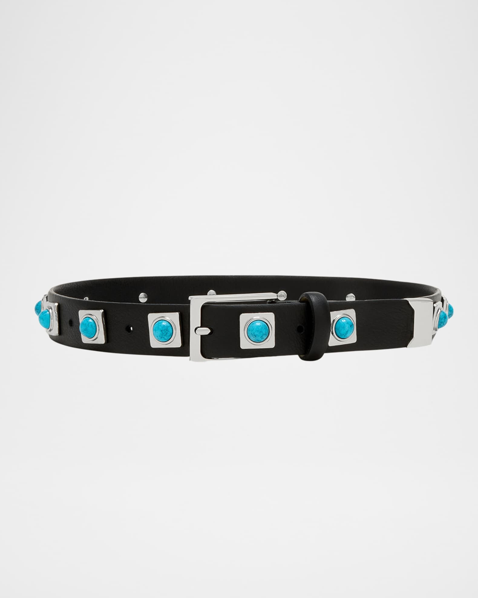 No. 2 Onyx Studded Leather Belt | Neiman Marcus