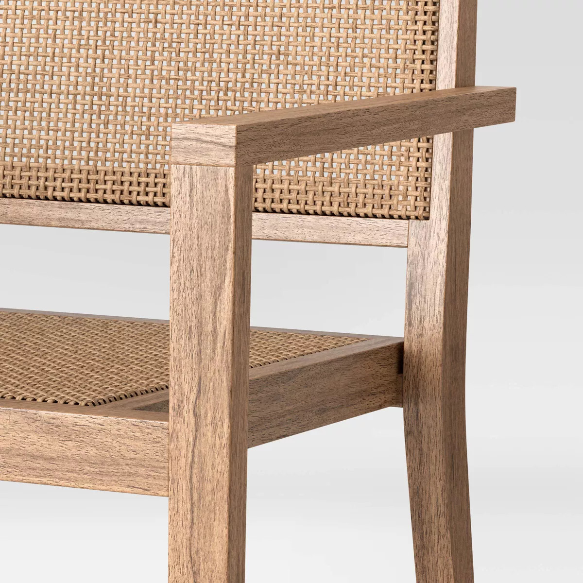 Wood Caning Stackable Patio Chair Brown - Threshold™ designed with Studio McGee | Target