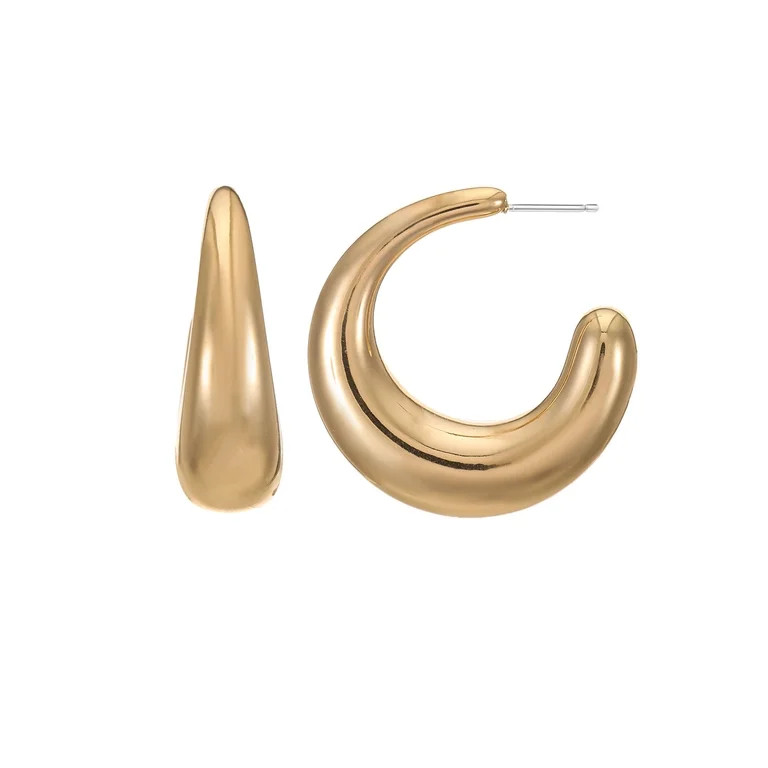 Time and Tru Goldtone Bubble Hoop Earring, 1 Pair | Walmart (US)