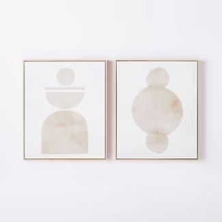 (Set of 2) 20" x 24" Abstract Shapes Framed Canvas Brown - Threshold™ designed with... | Target