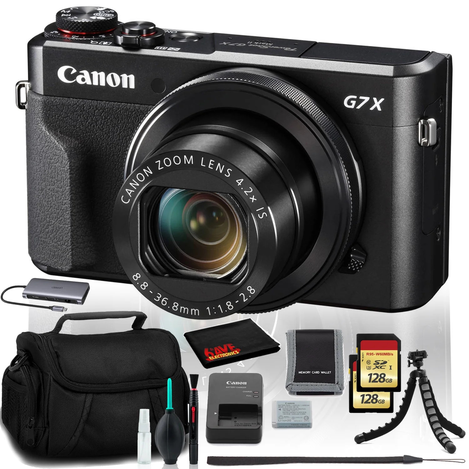 Canon PowerShot G7X Mark II Digital Camera with built-in Wi-Fi (2)128GB SD Cards (New) (Internati... | Walmart (US)