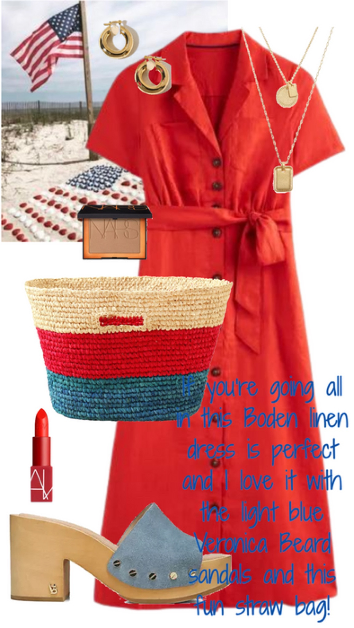 Boden has some great classic pieces and this dress is one of them. It comes in a variety of colors but this one is perfect for the the 4th. I love it paired with these light blue Veronica beard sandals! 

#LTKshoecrush #LTKSeasonal #LTKstyletip