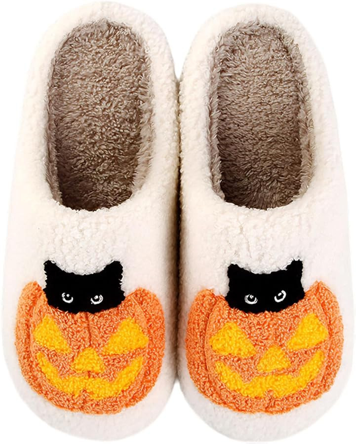Women's Bow Tie Slippers Bedroom Warm Plush Soft Comfy House Shoes | Amazon (US)