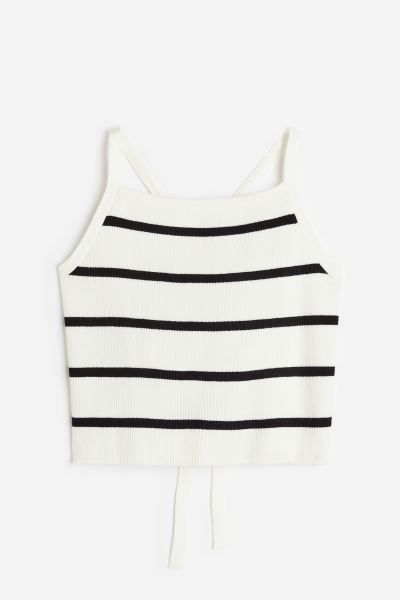 Open-backed rib-knit strappy top | H&M (UK, MY, IN, SG, PH, TW, HK)