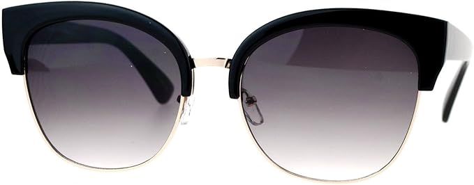 Designer Fashion Sunglasses Womens Oversized Square Flat Frame Bold Top | Amazon (US)