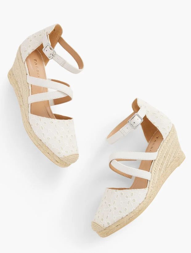 Lyndsay Strappy Eyelet Espadrilles Wedges | Talbots