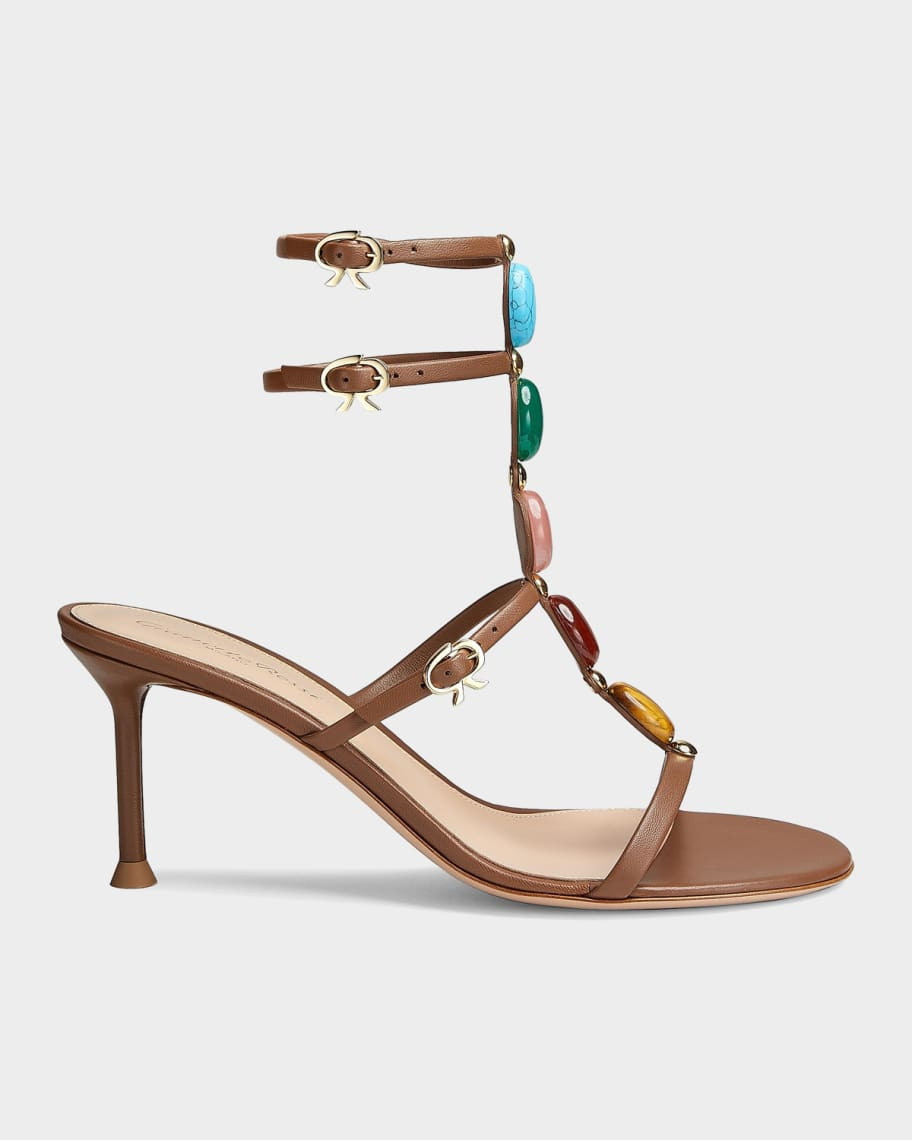 Gianvito Rossi Shanti 70MM Nappa Leather Sandals | Neiman Marcus