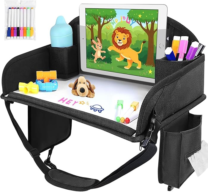 Kids Travel Tray for Car Seat, Toddler Road Trip Essentials With Drawing Kit, Travel Activities M... | Amazon (US)