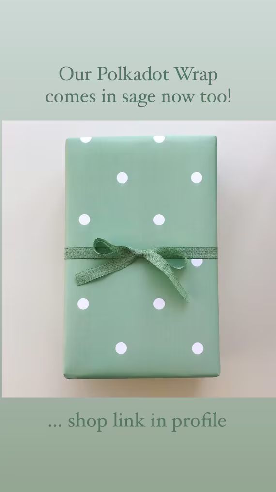 Wrapping Paper: Sage Polka Dot gift Wrap Birthday Holiday - Etsy | Etsy (US)