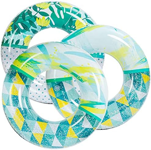 Inflatable Pool Tubes with Glitters 32.5" (3 Pack), Pool Floats Toys for Swimming Pool Kids Adult... | Amazon (US)