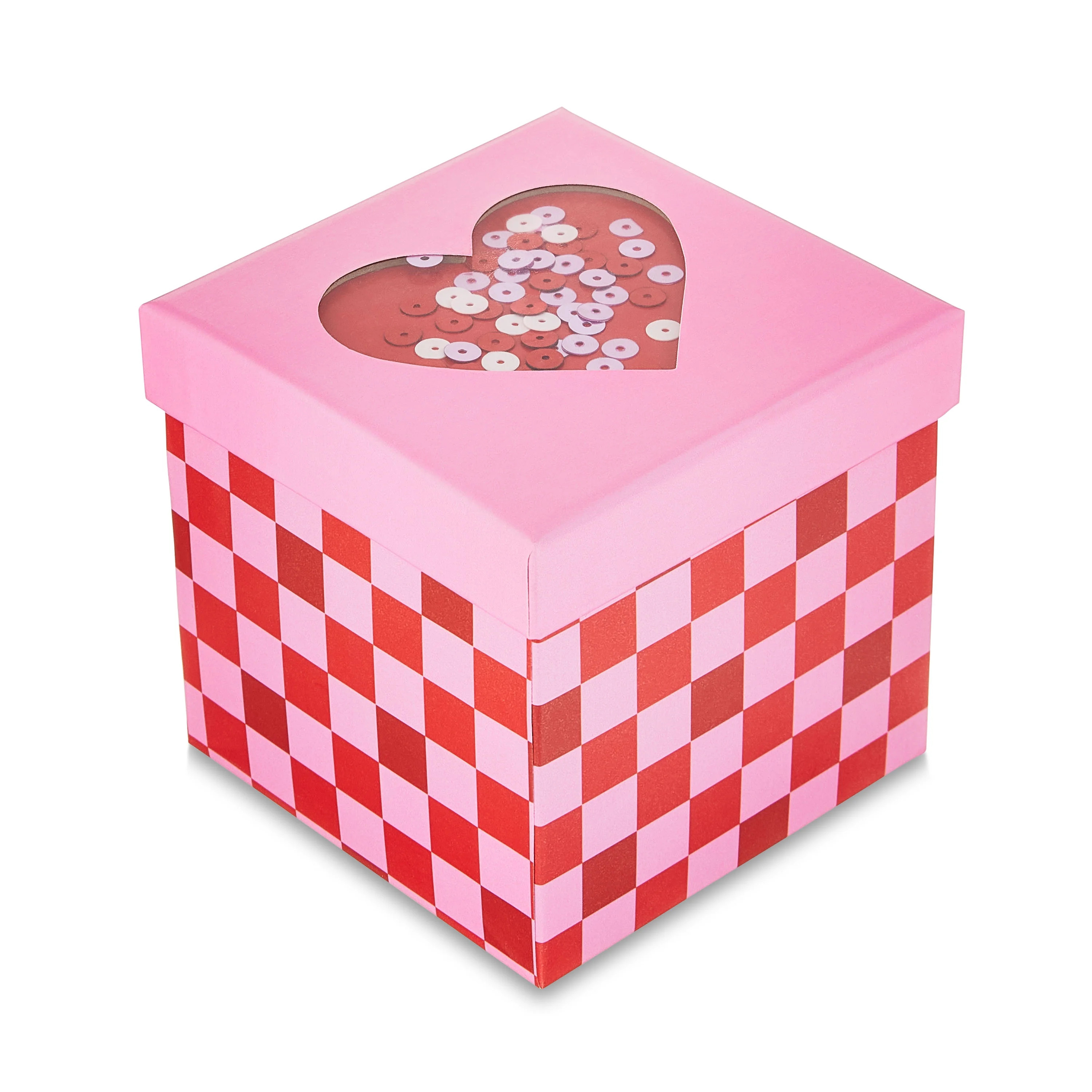 Valentine's Day Red & Pink Checkerboard Gift Box by Way To Celebrate | Walmart (US)