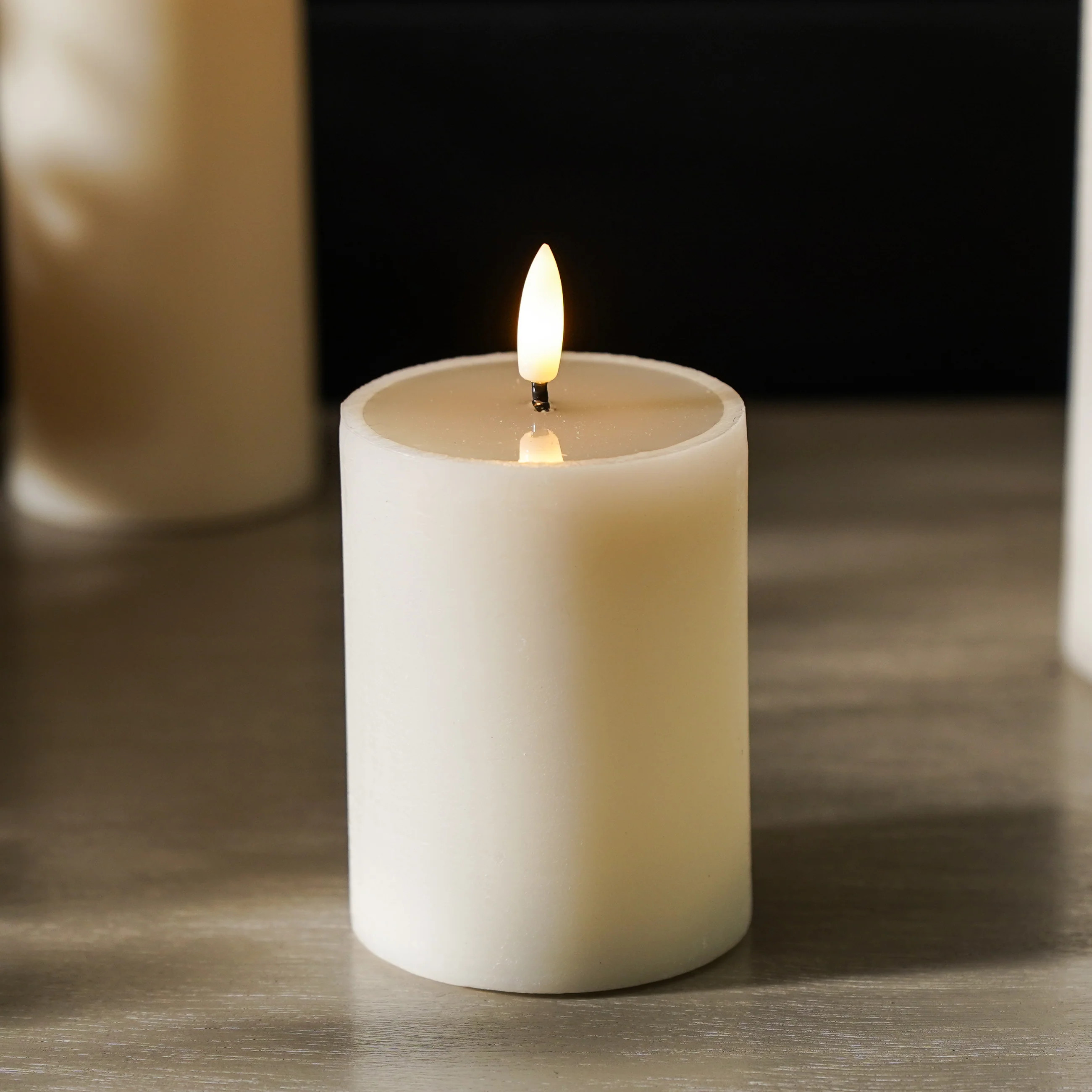 Textured Ivory Melting Effect Flameless Candle | MJHome
