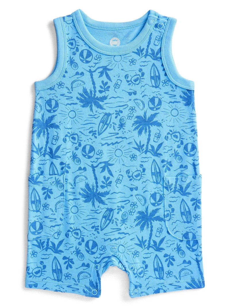 Wonder Nation Baby Boys Tank Romper, Sizes 0-24 Months | Walmart (US)