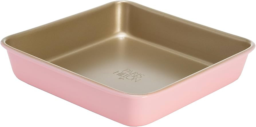 Paris Hilton Nonstick Carbon Steel Bakeware Collection, 9-Inch Square Cake Pan, Dishwasher Safe, ... | Amazon (US)