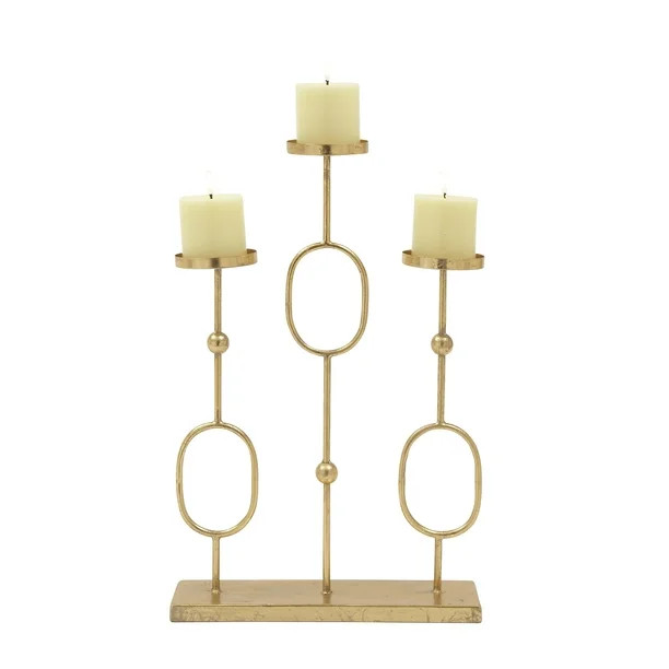 CosmoLiving by Cosmopolitan 13"W, 20"H Metal Modern Candle Holder, Gold, 1 - Piece - Walmart.com | Walmart (US)
