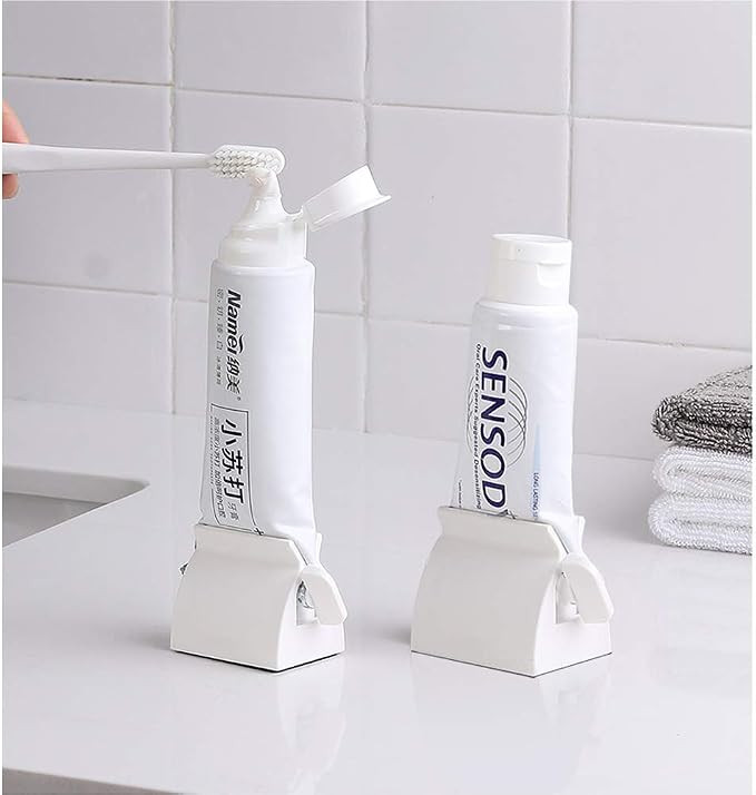 Toothpaste Roller Squeezer Set of 2 Rolling Tube Toothpaste Holder Stand Bathroom Organizer (Whit... | Amazon (US)