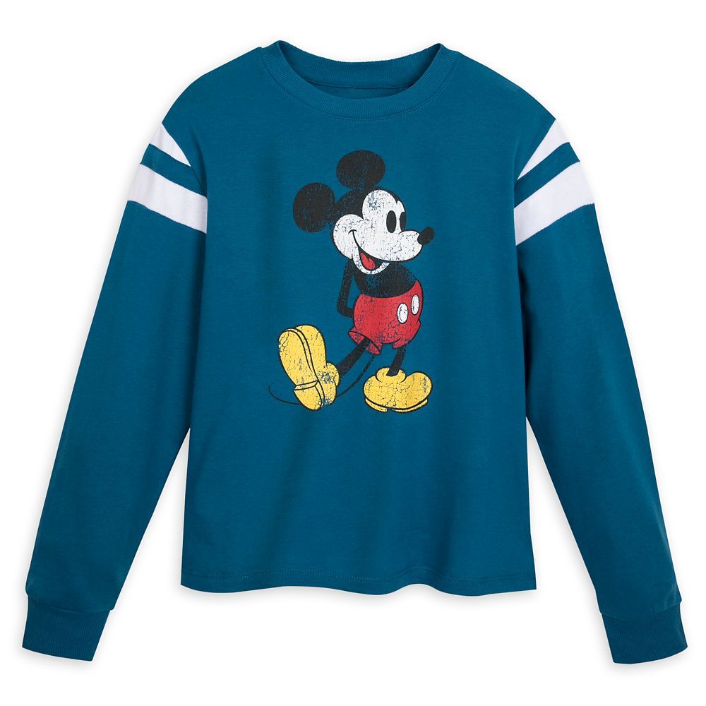 Mickey Mouse Semi-Cropped Pullover Top for Adults – Blue | shopDisney | Disney Store