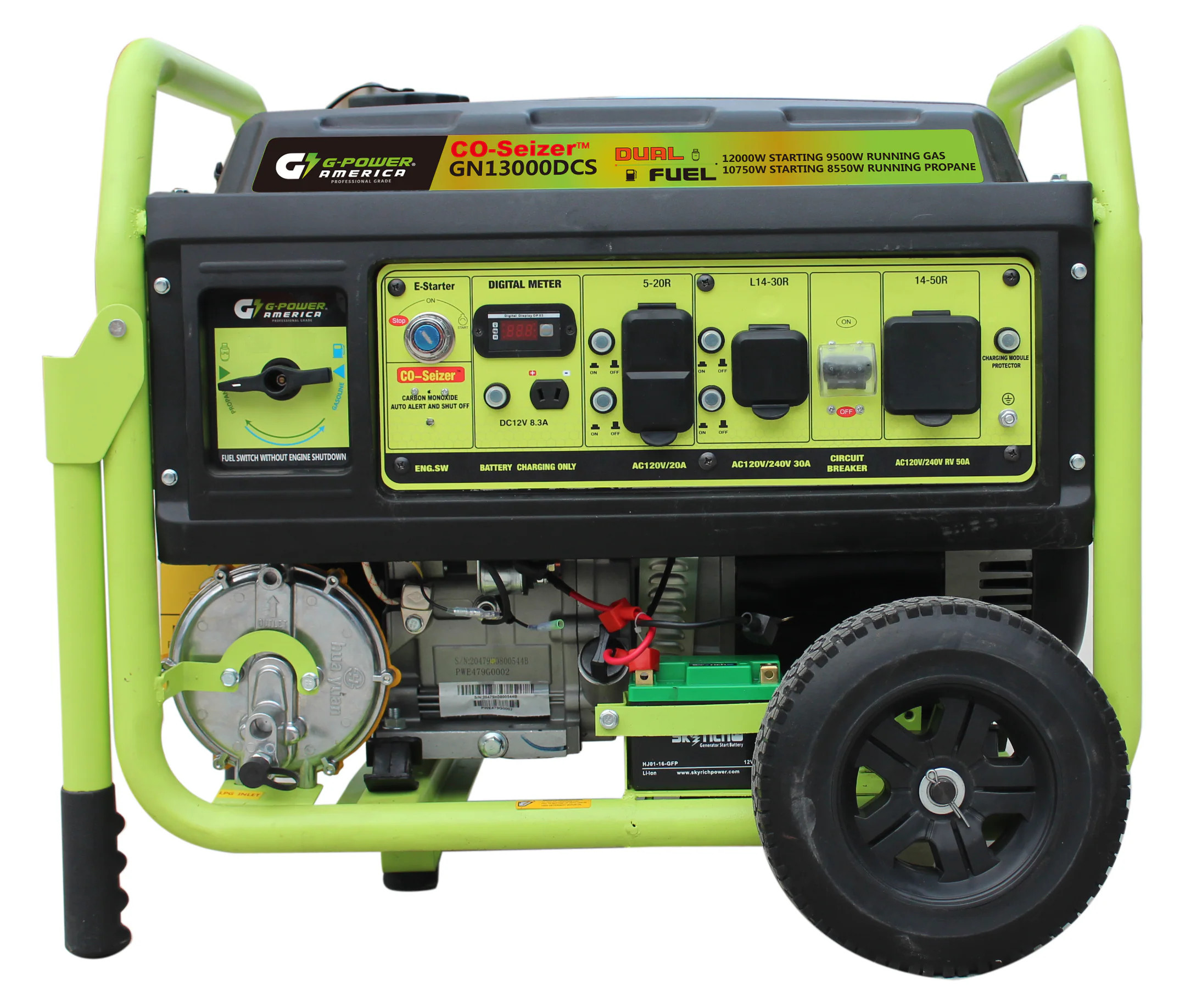 Green-Power America 13000 Starting / 10500 Running Watt Gasoline/Liquid propane Dual fuel Portable Generator one_size | GN13000DCS | Lowe's