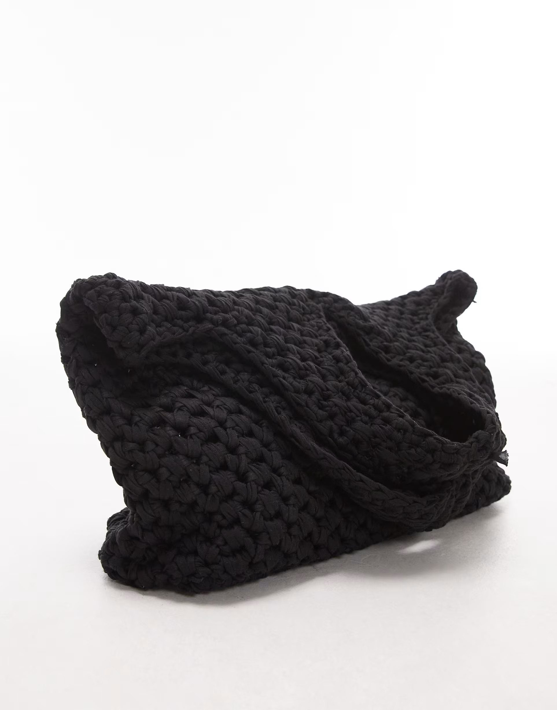Topshop Fi crochet shopper bag in black | ASOS (Global)