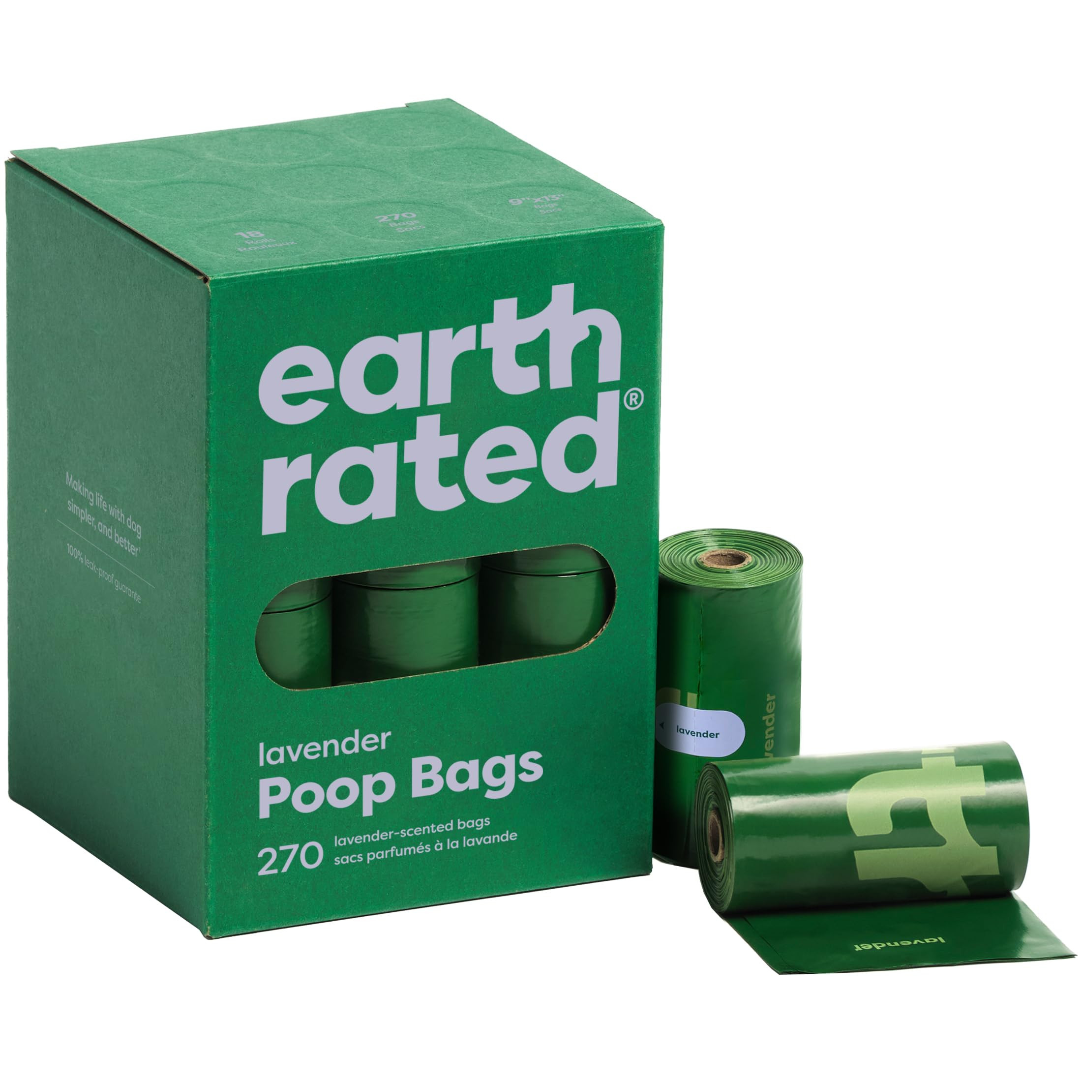 Earth Rated Poop Bags for Dogs, Guaranteed Leak Proof and Extra Thick Waste Bag Refill Rolls, Lav... | Amazon (US)