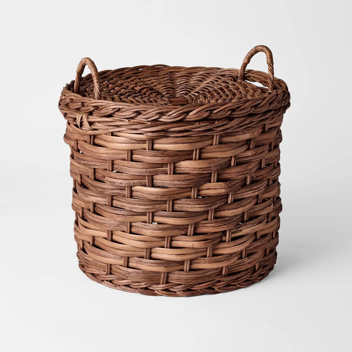 Round Chunky Straight Rattan Basket Dark Brown - Threshold™ designed with Studio McGee | Target