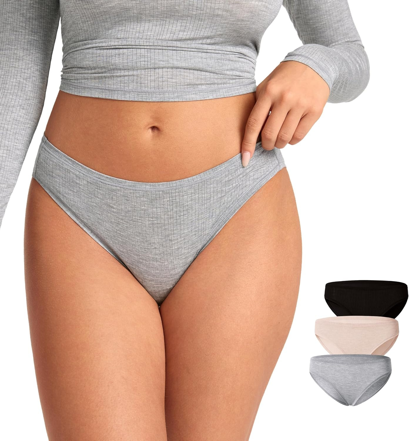 Natrelax Modal Ribbed Bikini | Amazon (US)
