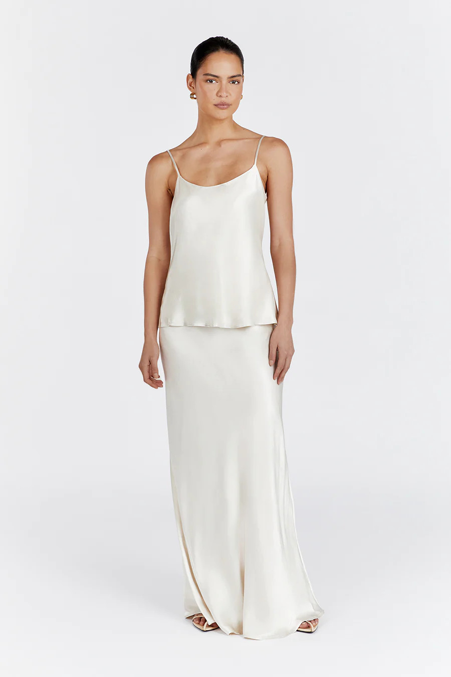 CHARLI CREAM SATIN MAXI SKIRT | DISSH