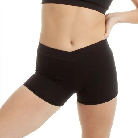 Dance Basix V-Waist Black Athletic Activewear Short for Girl s | Walmart (US)
