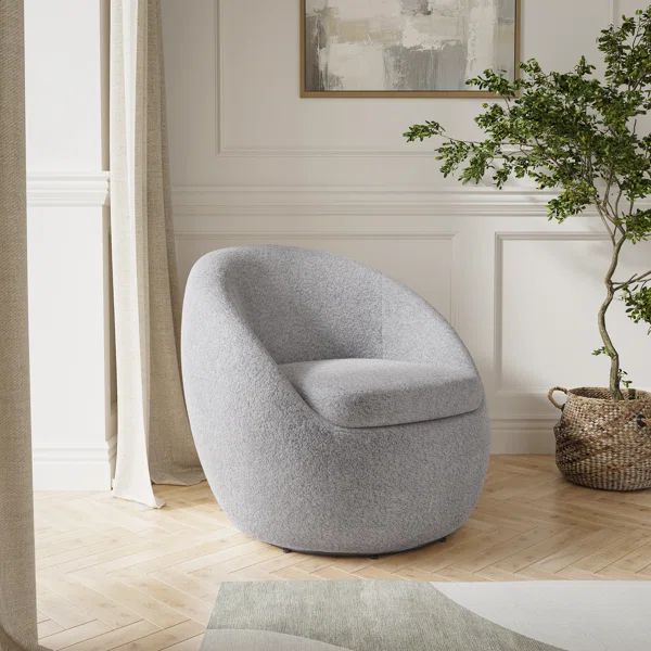 Jaysaun Upholstered Swivel Barrel Chair | Wayfair North America
