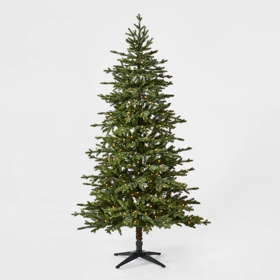 6.5ft Pre-lit Balsam Fir Artificial Christmas Tree Clear Lights with AutoConnect - WondershopT... | Target