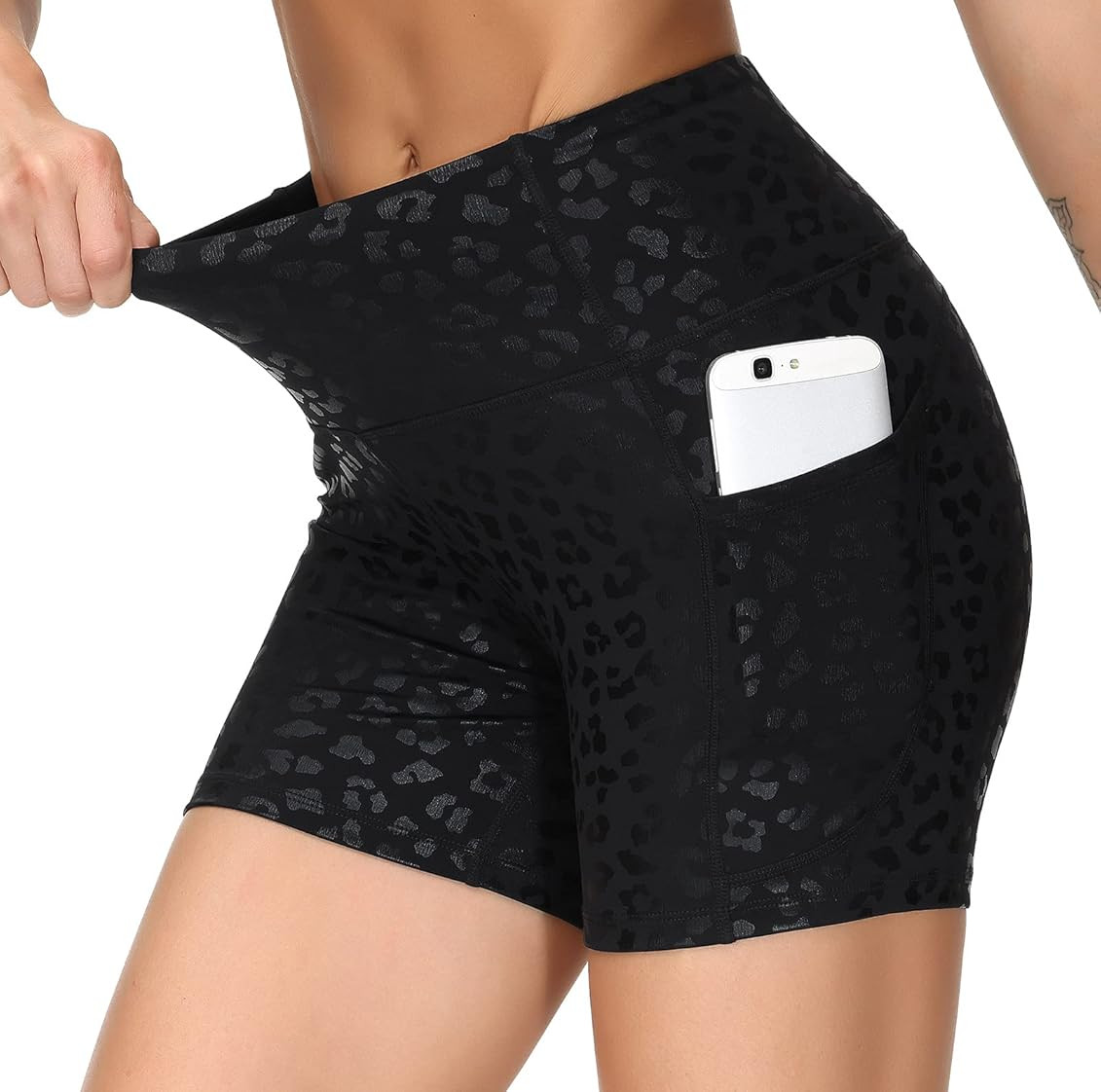 THE GYM PEOPLE High Waist Yoga Shorts for Women's Tummy Control Fitness Athletic Workout Running Sho | Amazon (US)