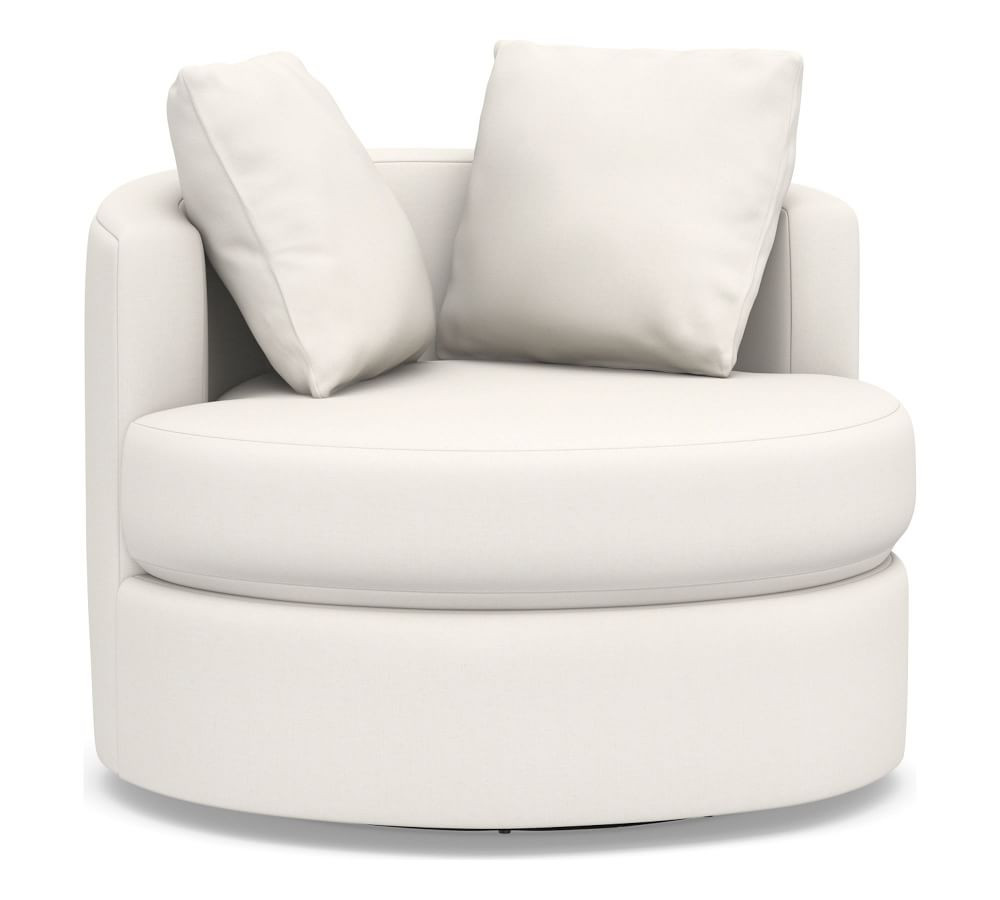 Balboa Upholstered Swivel Armchair | Pottery Barn (US)