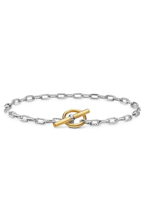 David Yurman DY Madison® Toggle Chain Bracelet in Sterling Silver with 18K Yellow Gold, 3mm at Nordstrom, Size Large | Nordstrom