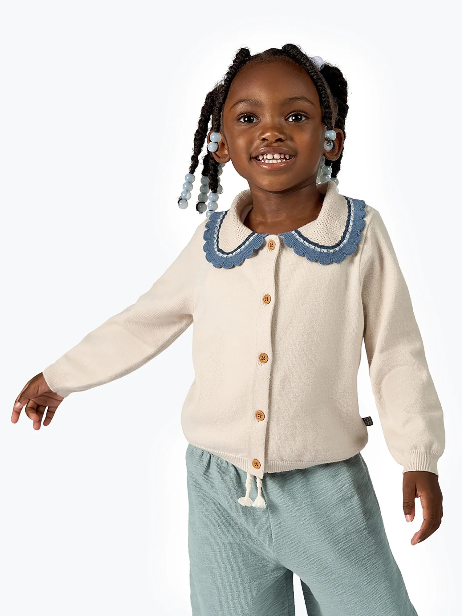 Modern Moments by Gerber Toddler Girl Pointelle Collared Cardigan Sweater, Sizes 12M-5T - Walmart... | Walmart (US)