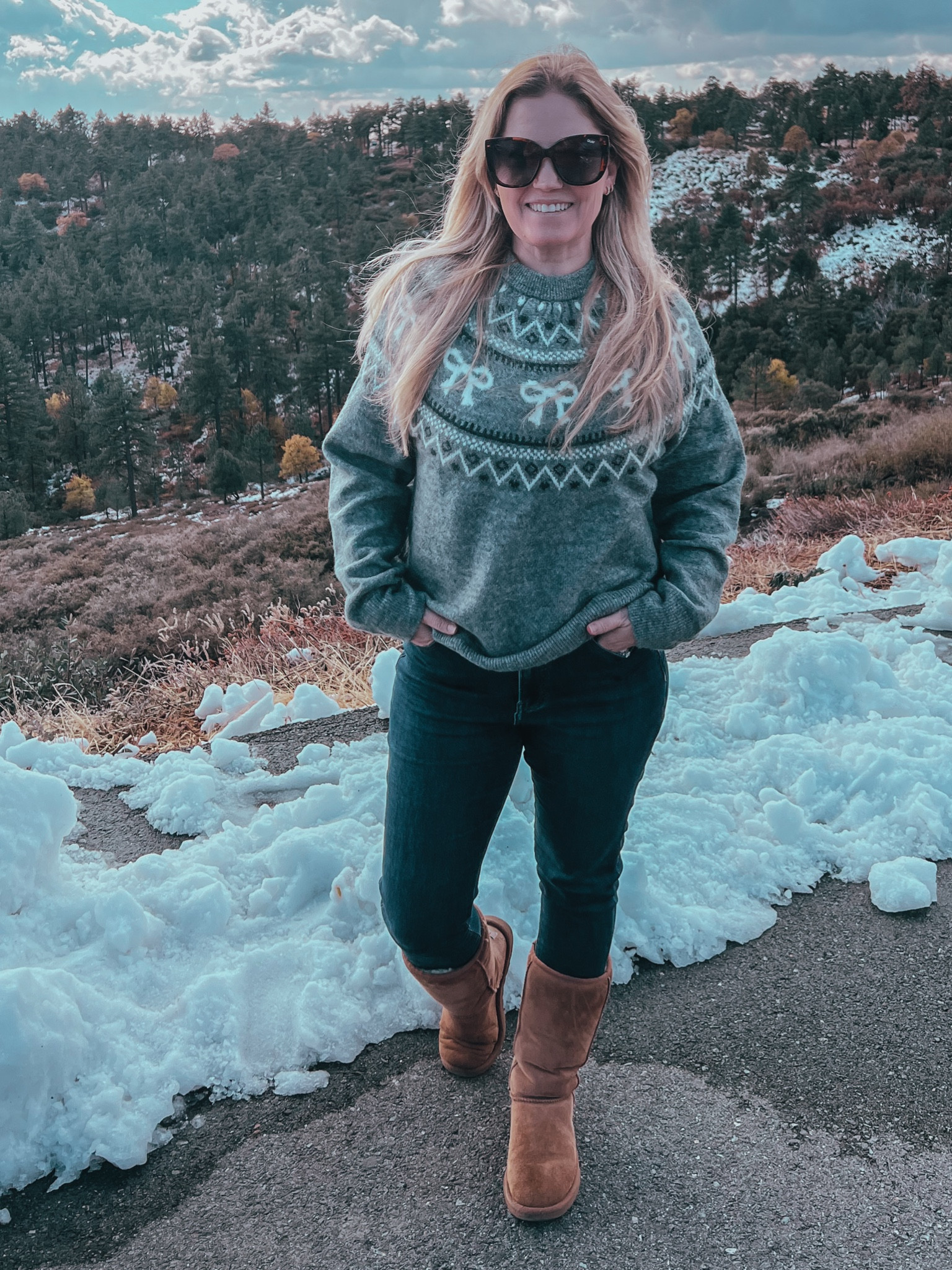 How cute is this bow sweater?! I sized up to a medium. The small fit perfect but I wanted it a little oversized. I also bought the beige with hearts. 🫶 These would make a great Christmas gift. 

#LTKFindsUnder50 #LTKGiftGuide #LTKHoliday