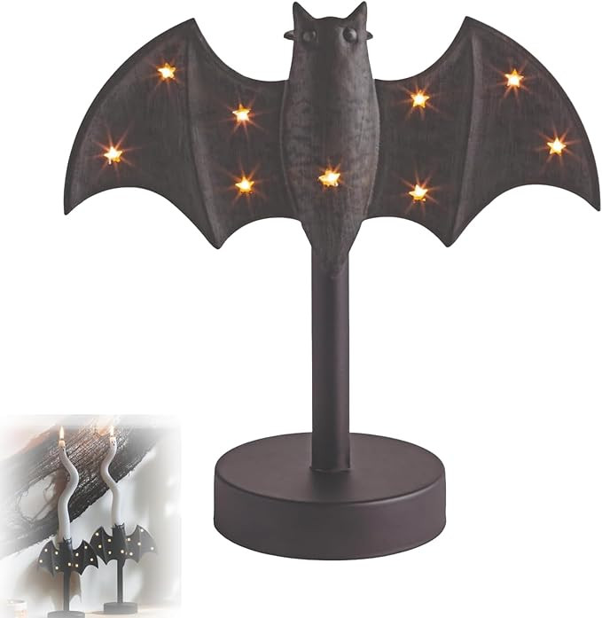 Large Twinkle Bat Candlestick, Gothic Bat Candle Holder, Halloween Candelabras Centerpieces, Ghos... | Amazon (US)