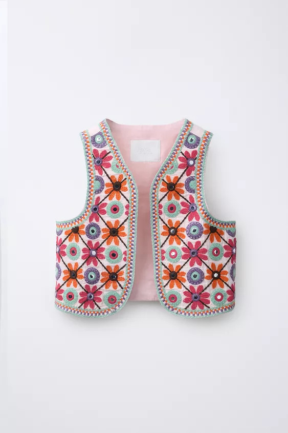 EMBROIDERED MIRROR VEST | Zara US