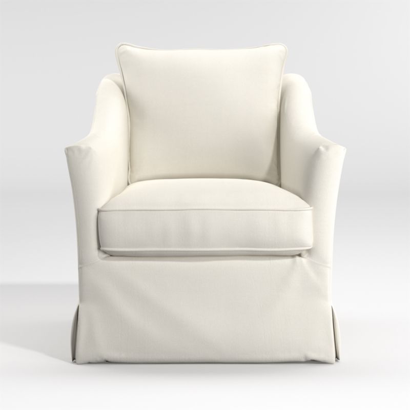 Keely Slipcovered Swivel Chair + Reviews | Crate & Barrel | Crate & Barrel