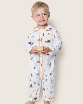 Baby's Twill Cambridge Romper in Trick or Treat 0/3 Months | Petite Plume
