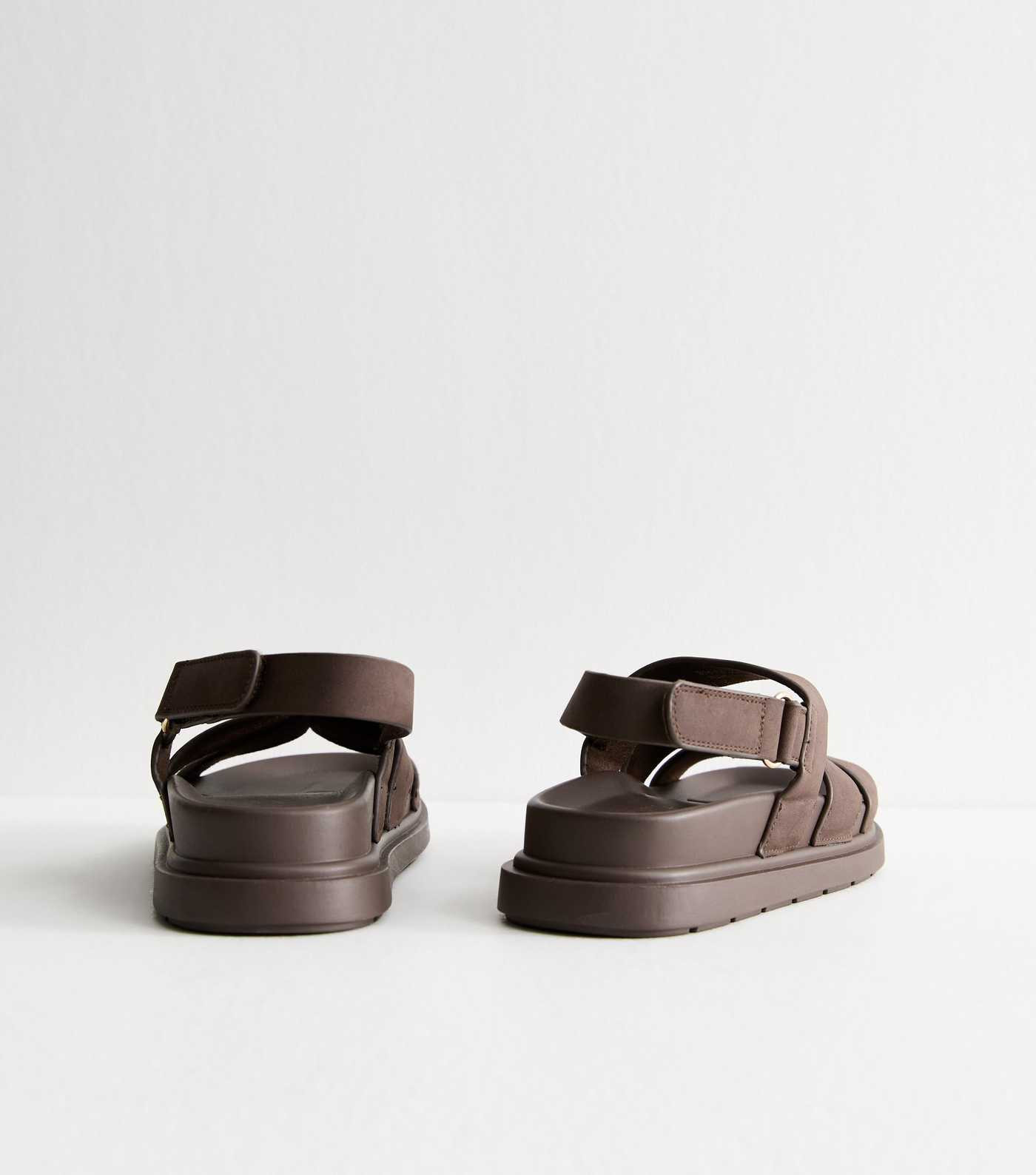 Brown Faux Leather Chunky Strap Sandals | New Look | New Look (UK)