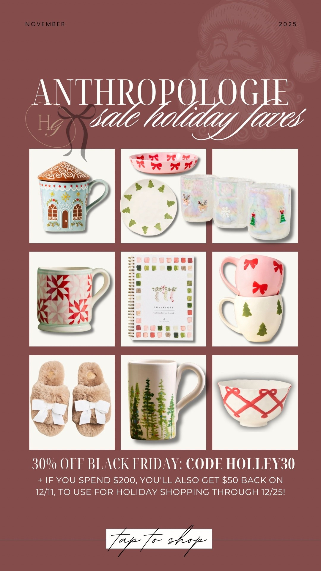 So many amazing gift ideas in Anthro & we have EARLY ACCESS to their Black Friday sale! Code HOLLEY30 for 30% off + if you spend $200, you'll also get $50 back on
12/11, to use for holiday shopping through 12/25🎄🙌🏼✨ tons of their stuff is in my gift guides coming! 

Gift ideas for her / Black Friday / cyber week / Holley Gabrielle 

#LTKCyberWeek #LTKHoliday #LTKGiftGuide
