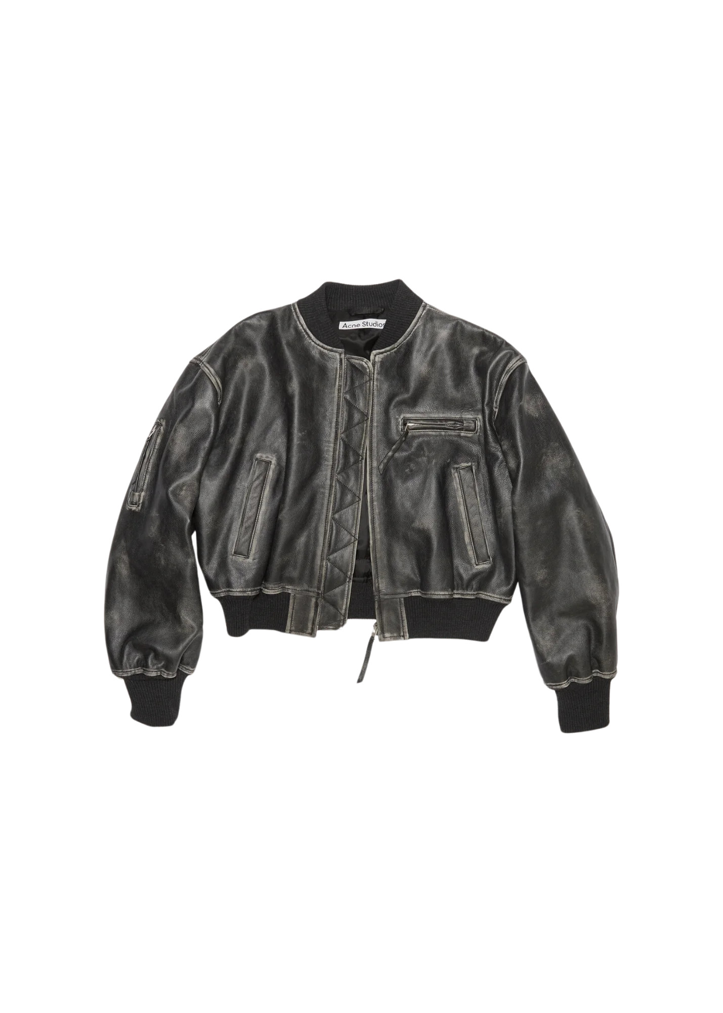 Black Leather Bomber Jacket | MODISTE