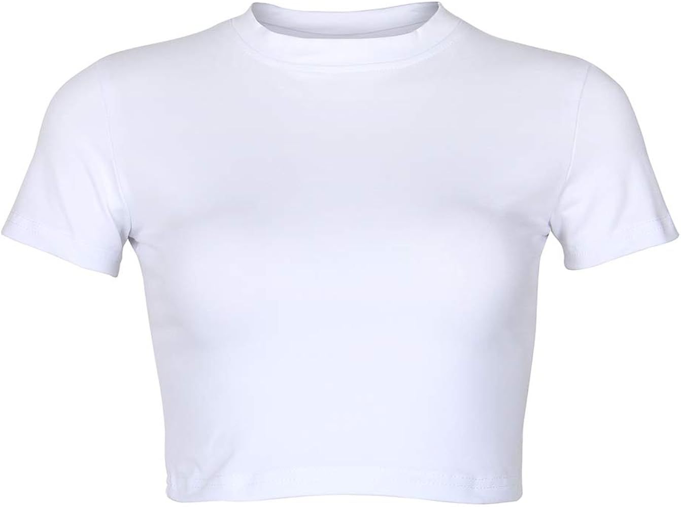 Artfish Women's Short Sleeve Crop Top Sexy Snug Fit Basic Tee Shirts | Amazon (US)