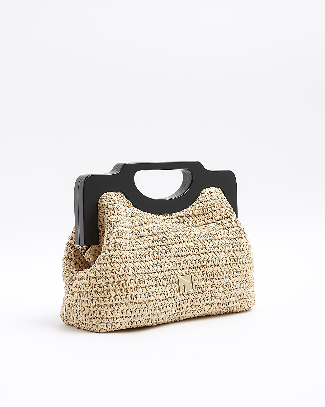 Beige raffia clutch bag | River Island (UK & IE)