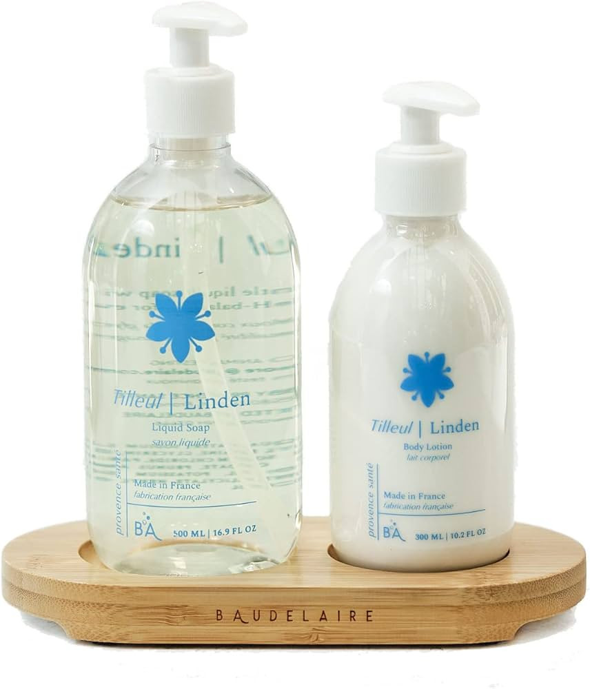 Provence Sante Liquid Soap & Lotion Bamboo Tray Gift Set - Moisturizing Hand Soap & Anti Aging Bo... | Amazon (US)