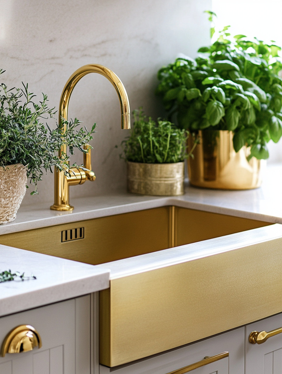 A kitchen refresh doesn’t have to mean a full renovation. Sometimes, it’s one intentional upgrade that completely changes the way the space feels—and this brushed gold kitchen faucet paired with a matching gold sink does exactly that. The warm metallic finish instantly elevates the kitchen, adding a layer of refined luxury while still feeling timeless and livable.

What truly completes the look is the gold planter with fresh herbs. The combination of metal, stone, greenery, and light creates a balanced, inviting kitchen nook that feels both elegant and grounding. It’s functional, beautiful, and thoughtfully styled—proof that even everyday moments like washing dishes can feel elevated when your surroundings are intentional.

If you’re easing into a 2026 kitchen refresh, you don’t need to replace everything. Upgrade just the brushed gold faucet for an instant transformation, or go all in with the coordinating sink and planter for a cohesive, signature look. Warm metals, natural textures, and greenery are defining the next era of kitchen design—and this combination captures it effortlessly.

#KitchenRefresh
#BrushedGoldKitchen
#SignatureKitchenStyle
#LuxuryKitchenDetails
#ModernClassicKitchen
#GoldKitchenAccents
#ElevatedEverydayDesign 

 #LTKHome