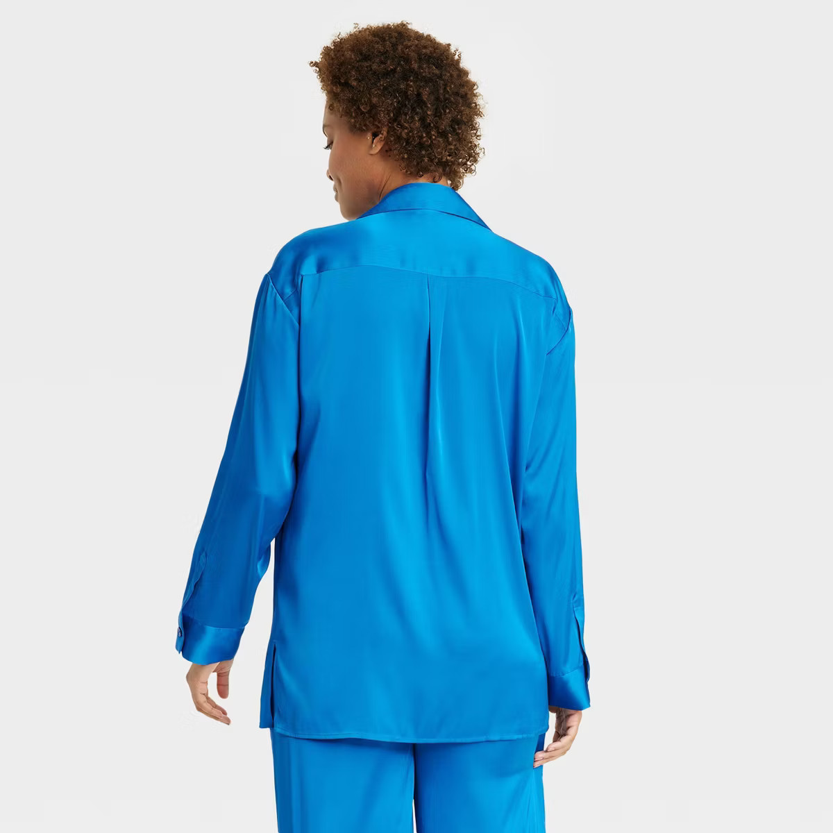 Women's Satin Long Sleeve Button Down Pajama Shirt - Stars Above™ | Target