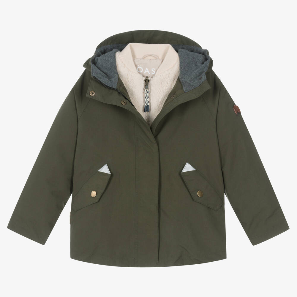 Khaki Green 2-in-1 Waterproof Raincoat | Childrensalon
