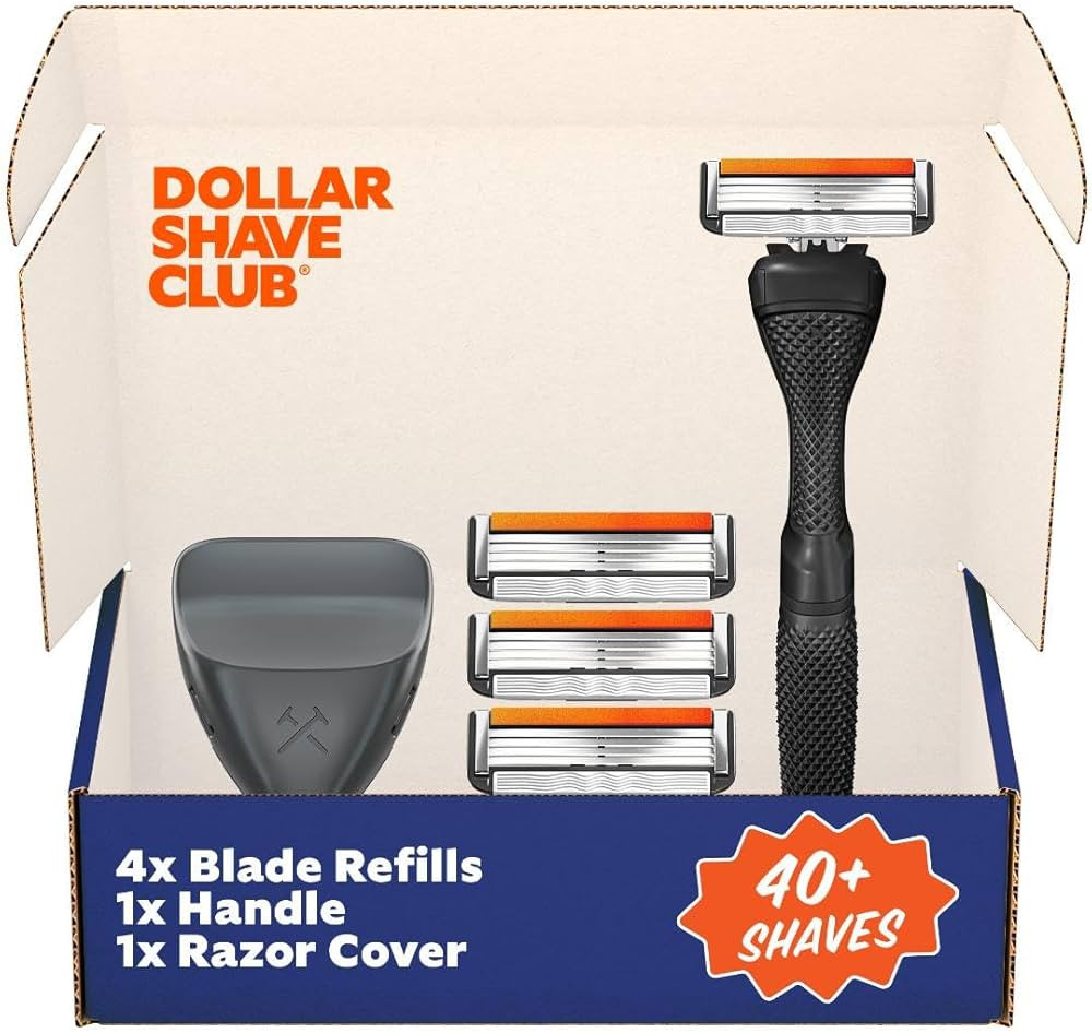 Dollar Shave Club | Travel Shave Set | 4 Swift Rinse Refill Cartridges, 1 Handle (Black), 1 Razor... | Amazon (US)
