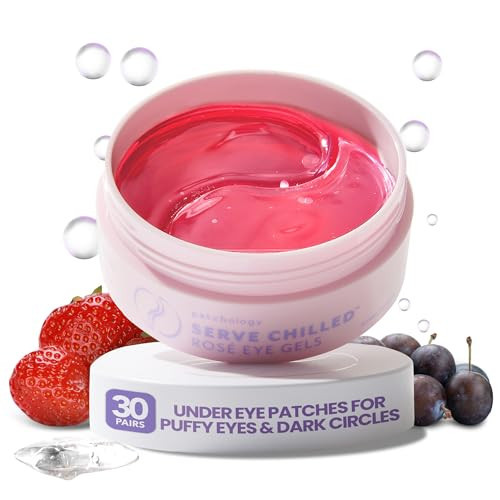 Patchology Serve Chilled Rosé Hydrating Under Eye Patches – Hyaluronic Acid & Antioxidant-Infused Eye Masks to Reduce Dark Circles, Puffiness & Fine Lines - Ideal Skincare Essentials (30 Pairs/Jar) | Amazon (US)
